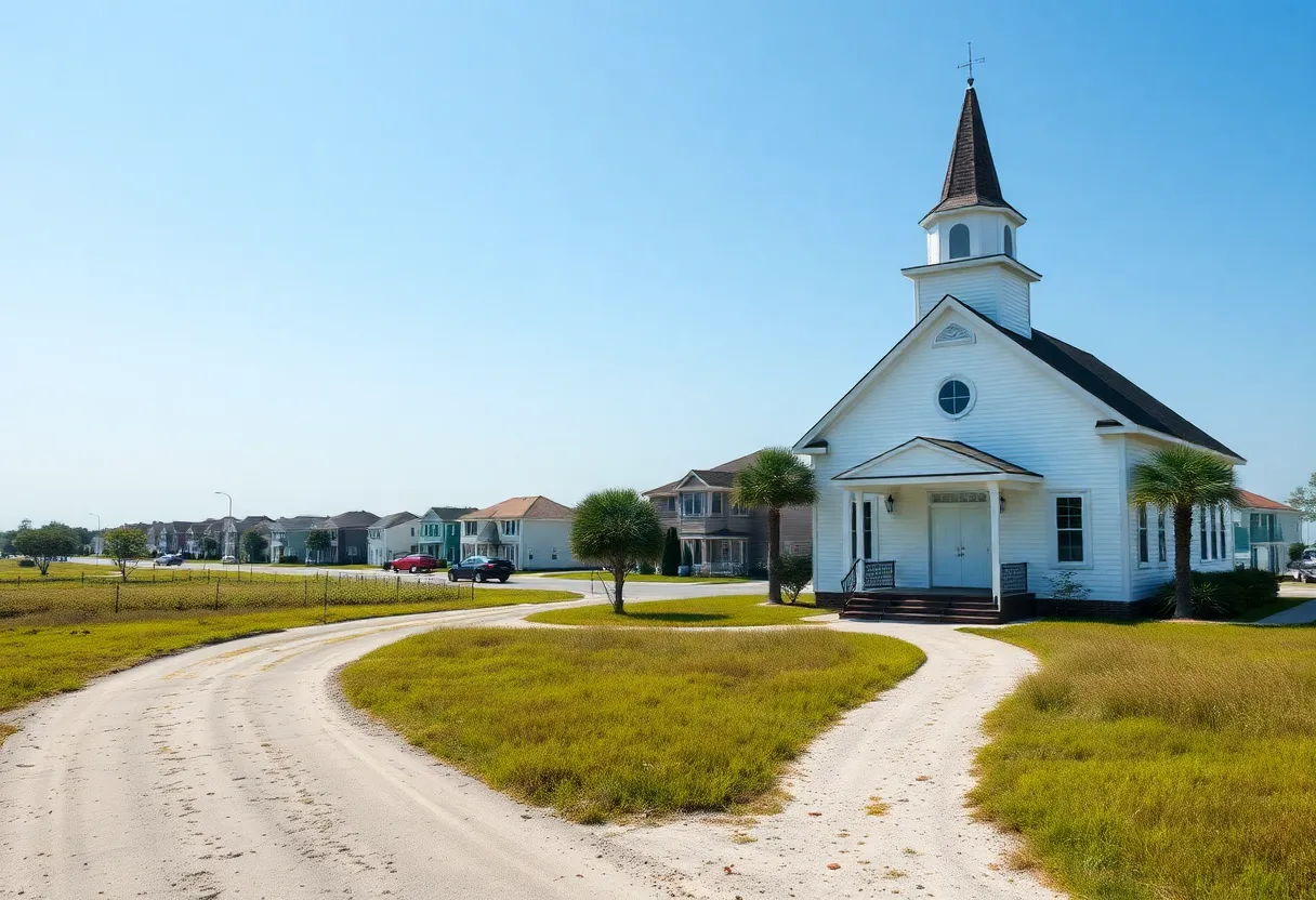 Planned housing units near the Roanoke Island Presbyterian Church