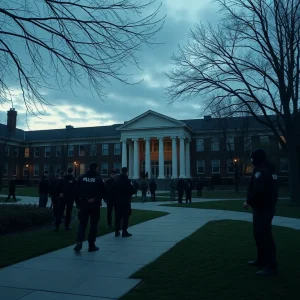 University campus with heightened security after shooting incident