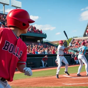 Tulane University baseball players in action during a game.