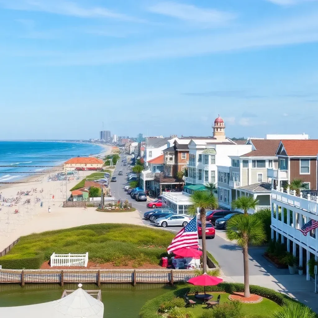 Scenic view of Wilmington's coastline with beaches and community spaces