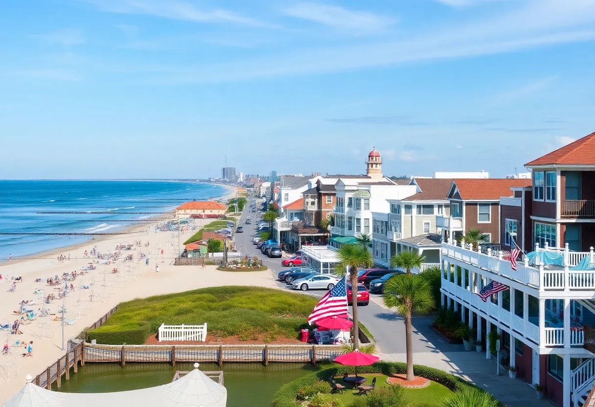 Scenic view of Wilmington's coastline with beaches and community spaces