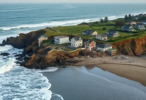 Collapsed beachfront homes in Buxton, North Carolina