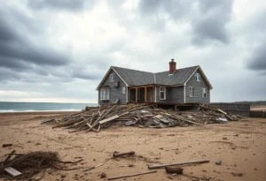 Coastal home collapse in Buxton amidst erosion concerns