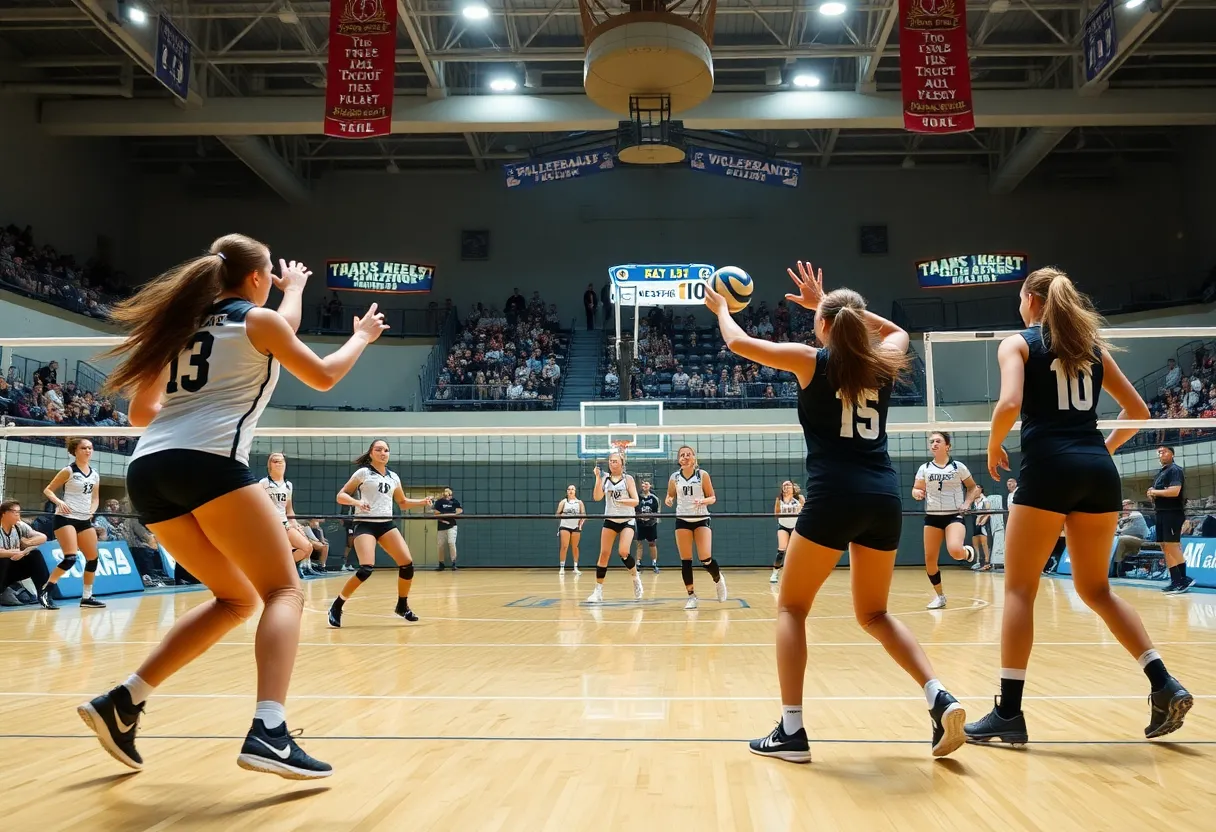 Charlotte volleyball team in action during a match