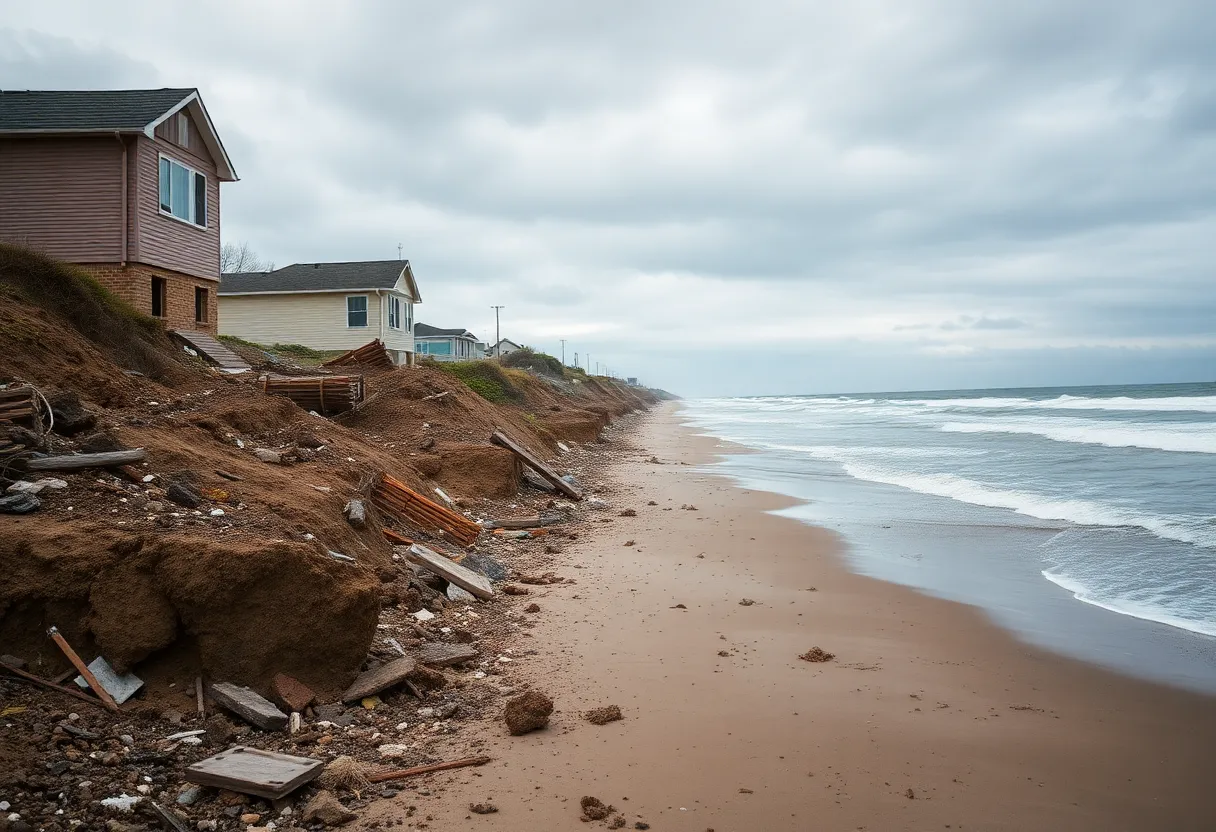 Severe coastal erosion in Buxton, North Carolina