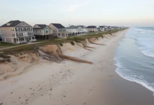 Collapse of homes in Buxton due to coastal erosion