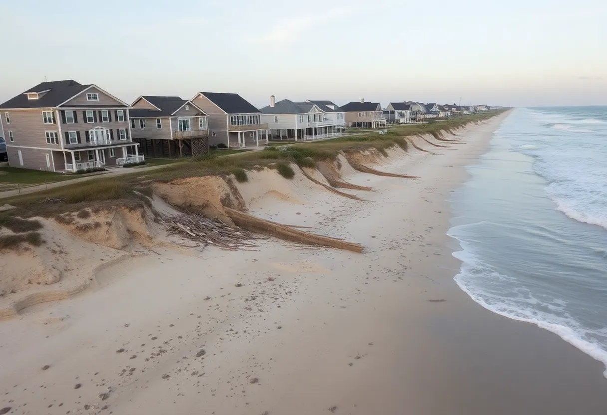 Collapse of homes in Buxton due to coastal erosion