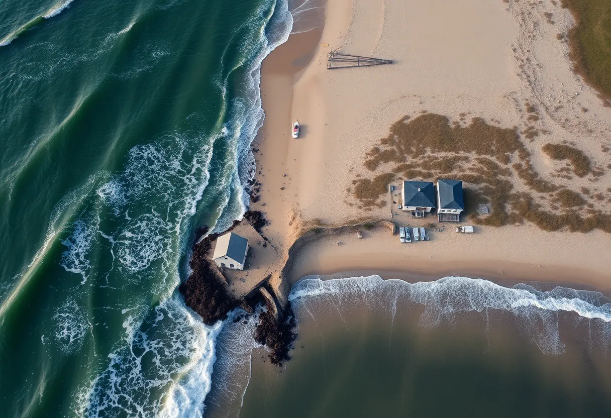 Erosion affecting homes on the Outer Banks coastline