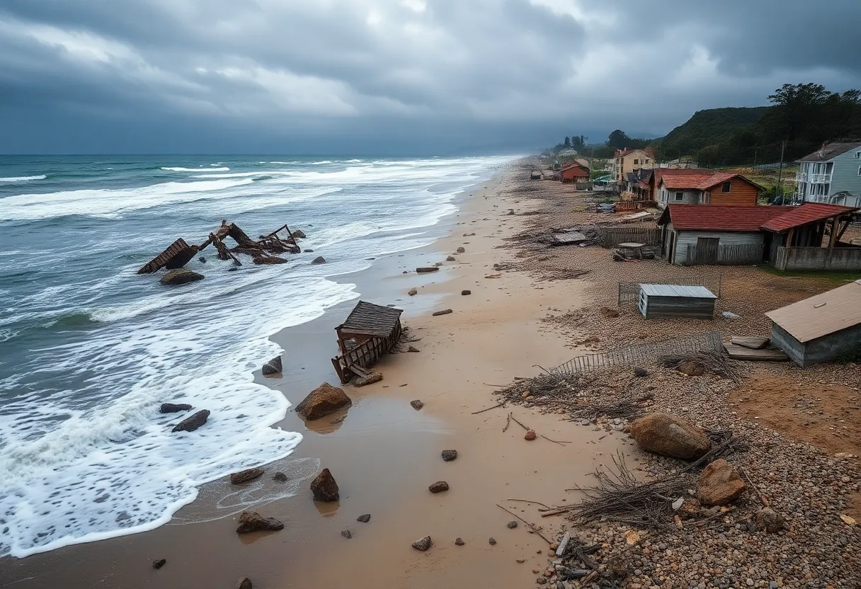 Homes collapsed due to coastal erosion in Outer Banks