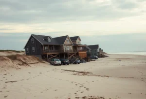 Houses collapsed into the ocean on North Carolina's Outer Banks due to coastal erosion