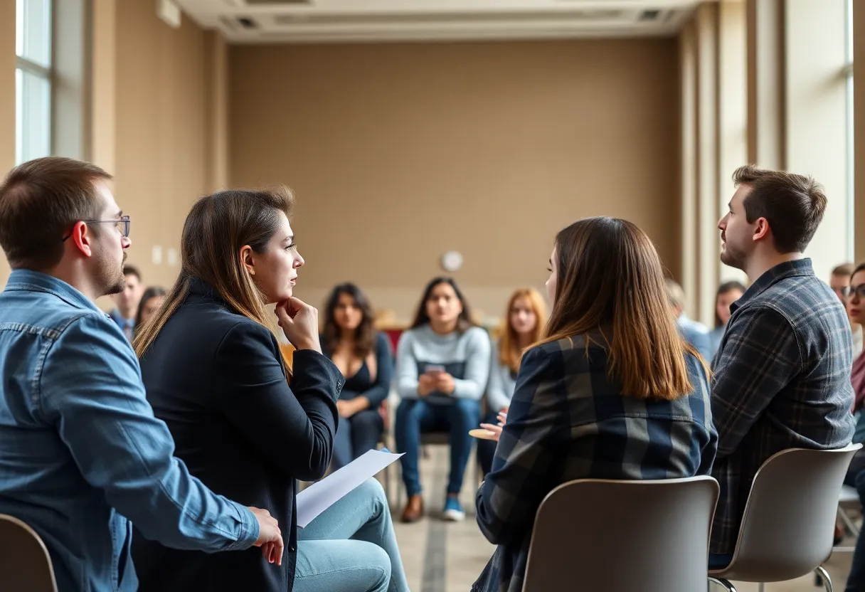 Students engaged in a debate about free speech and political violence