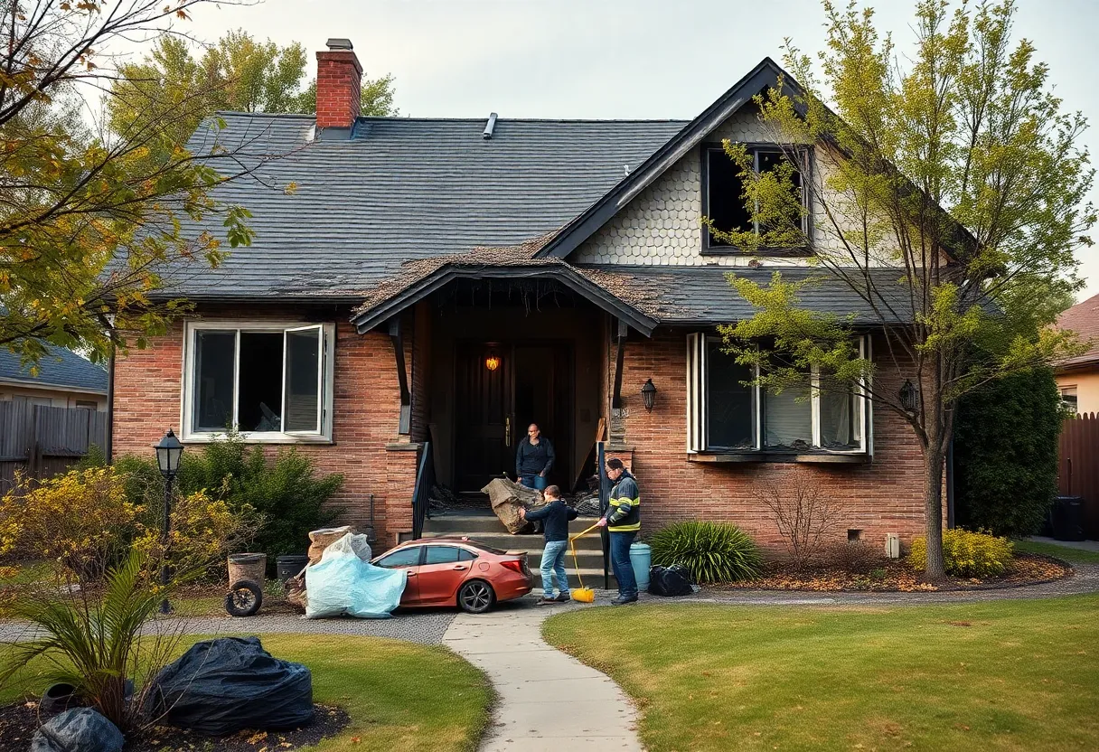 Damage to a home caused by an e-bike battery fire