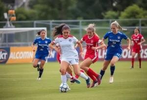East Carolina women's soccer team playing against Rice University