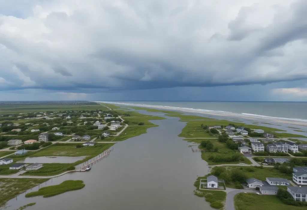 Flooded area in North Carolina after Hurricane Erin