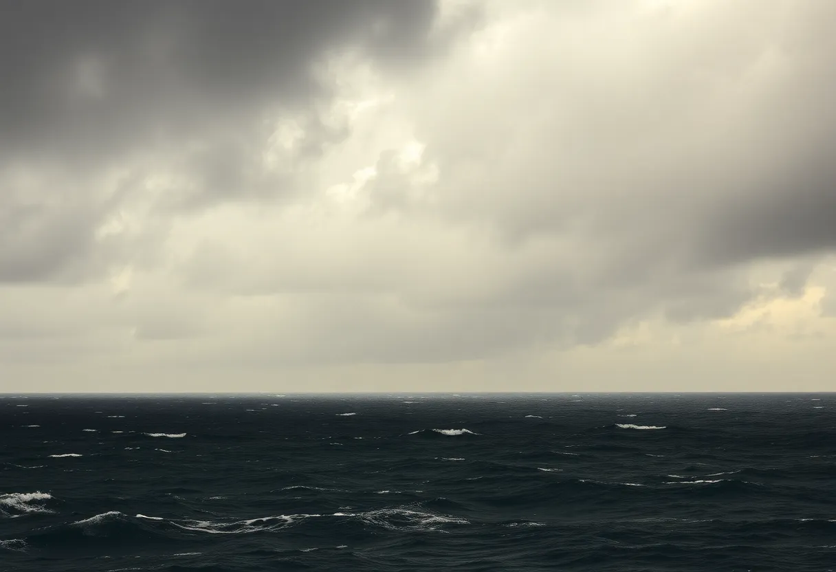 Stormy skies and heavy rain over Bermuda during Hurricane Imelda
