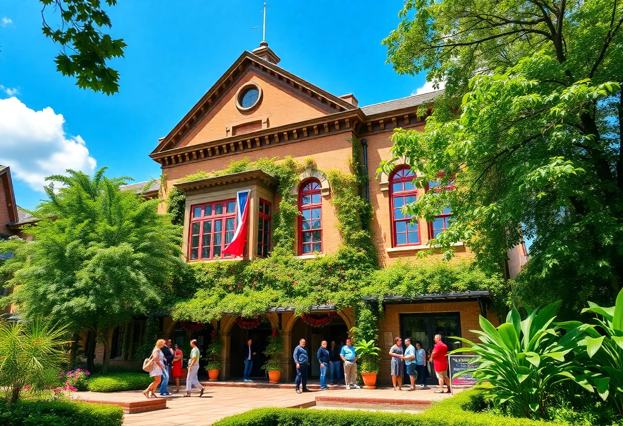Exterior view of the renovated Outer Banks History Center during the reopening ceremony.