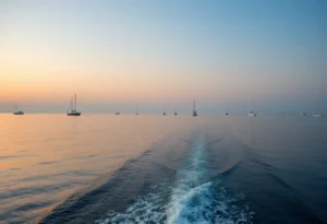 Calm waters of Oregon Inlet, North Carolina