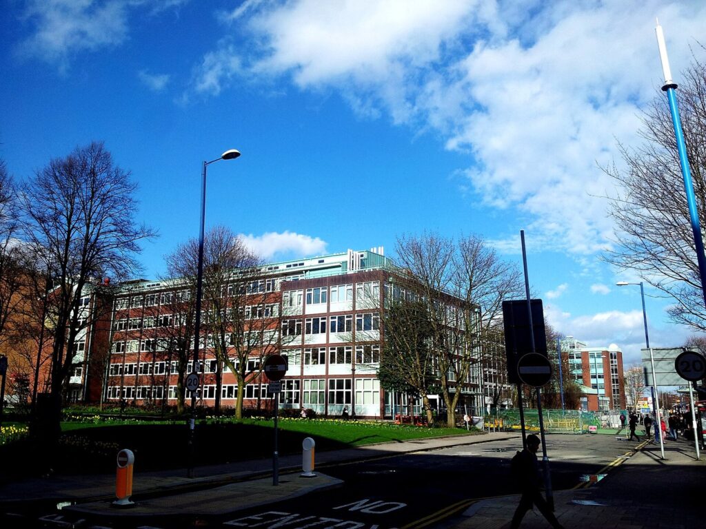 School building on a sunny day