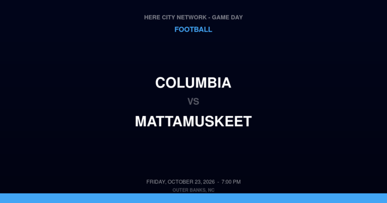 Columbia vs. Mattamuskeet — Football Game Day — Swan Quarter, NC — Oct 23, 2026