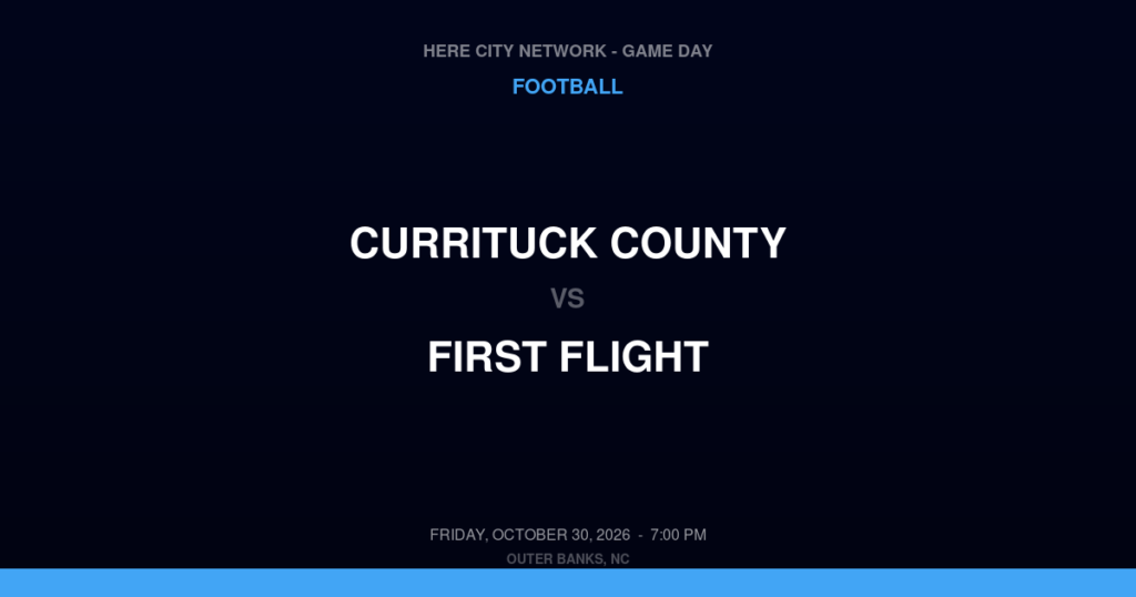 Currituck County vs. First Flight — Football Game Day — Outer Banks, NC — Oct 30, 2026