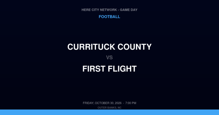 Currituck County vs. First Flight — Football Game Day — Outer Banks, NC — Oct 30, 2026