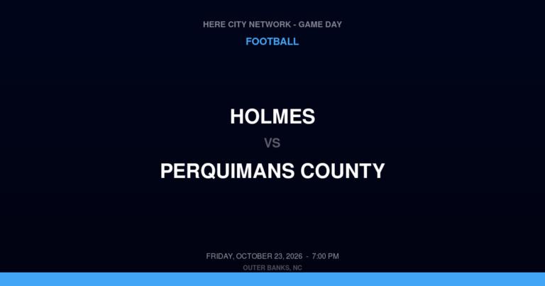 Holmes vs. Perquimans County — Football Game Day — Hertford, NC — Oct 23, 2026