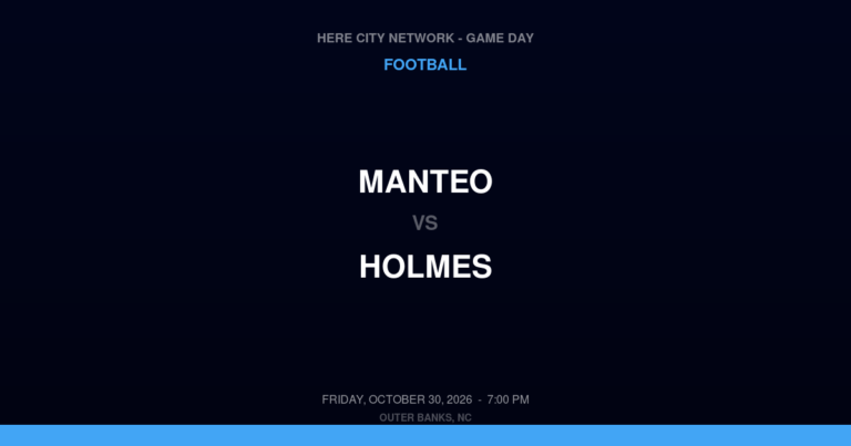 Manteo vs. Holmes — Football Game Day — Edenton, NC — Oct 30, 2026